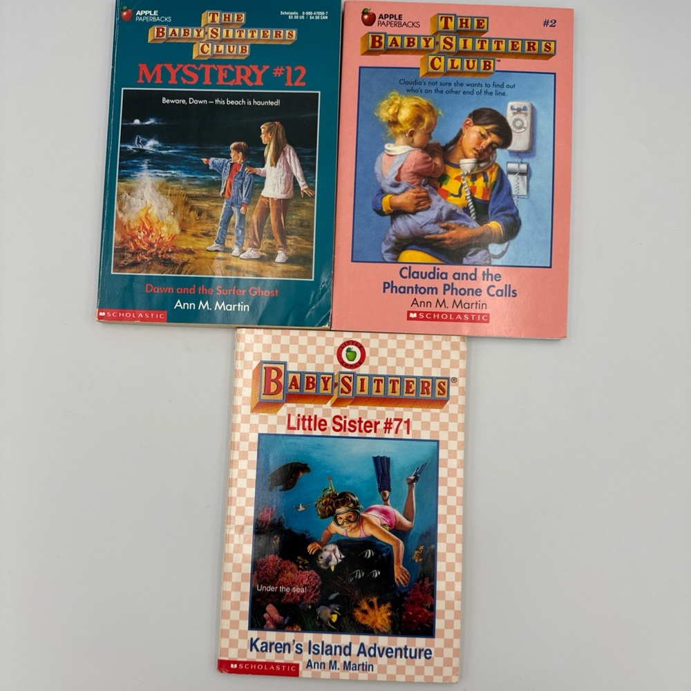 Vintage Baby-Sitters Club Book Lot Mystery #2 #12 Little Sister #71 90s